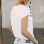 T Shirt en lin blanc Freeman T Porter Taile 