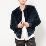 Blouson Bomber femme Le Temps des Cerises Julia bleu petrol