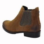 Bottines Tommy Hilfiger femme en cuir daim cognac modèle Avive