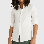 Chemise Tommy Hilfiger Sabim blanche logo tommy hilfiger brodé