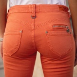 Jean Freeman T Porter  Alexa Slim Magic Color orange pour femme
