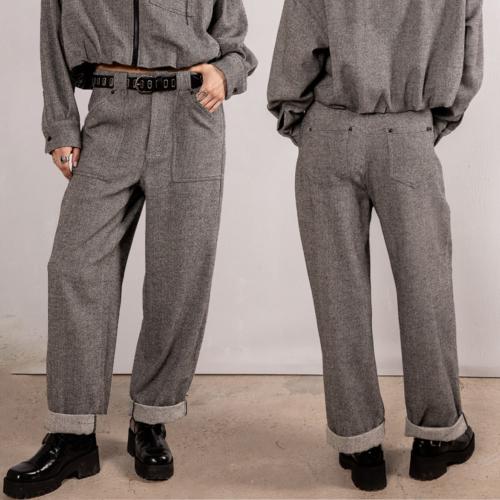 Pantalon large femme Freeman T Porter Naya Dalton gris