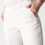 Pantalon en lin blanc Salsa femme