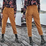 Pantalon Freeman T Porter Lara Veluto en velours côtelé jaune