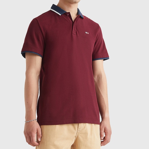 Polo homme Tommy Hilfiger Jeans homme bordeaux