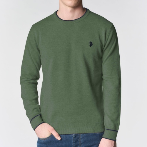 Pull en laine Us Polo Assn homme vert