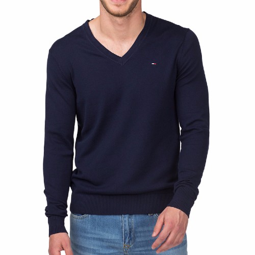 Pull Tommy Hilfiger homme modèle Timber bleu marine