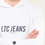 Sweat capuche LTC Jeans Le Temps des Cerises homme Marco blanc
