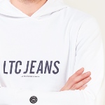 Sweat capuche LTC Jeans Le Temps des Cerises homme Marco blanc