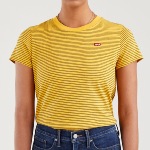 T Shirt femme Levi's ® Perfect Tee jaune rayé noir