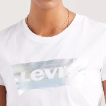 T Shirt Levi's ® femme perfect tee blanc logo Levi's argenté