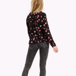 Chemisier Blouse Tommy Hilfiger femme noir motif floral