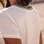 T Shirt en lin Freeman T Porter femme Tonia blanc