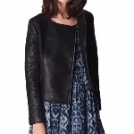 Blouson Le Temps des Cerises femme modèle Bubble en simili cuir noir coupe perfecto