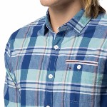 Chemise Tommy Hilfiger homme modèle Fergus en coton à carreaux bleus