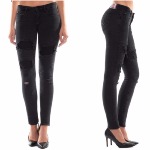 Jean Le Temps des Cerises 316 noir destroy coupe slim femme