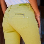 Jean 7-8 éme Freeman T Porter Alexa Cropped magic color jaune