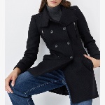 Manteau long en drap de laine Salsa femme