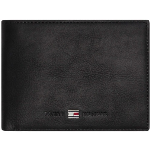 portefeuille Tommy Hilfiger modèle Johnson en cuir brut noir