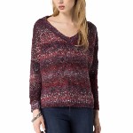 Pull Tommy Hilfiger femme modèle Fidda en maille laine acrylique rouge mélangé