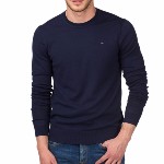 Pull Tommy Hilfiger homme modèle Tamber bleu marine, col rond