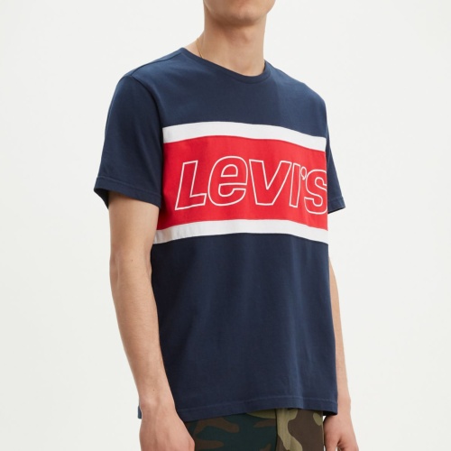 T Shirt Levis homme Color block Tee marine rouge et blanc