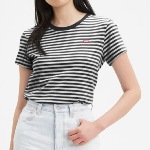 T Shirt femme Levi's ® Perfect Tee rayé noir et blanc