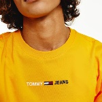 T Shirt Tommy Jeans jaune avec logo brodé