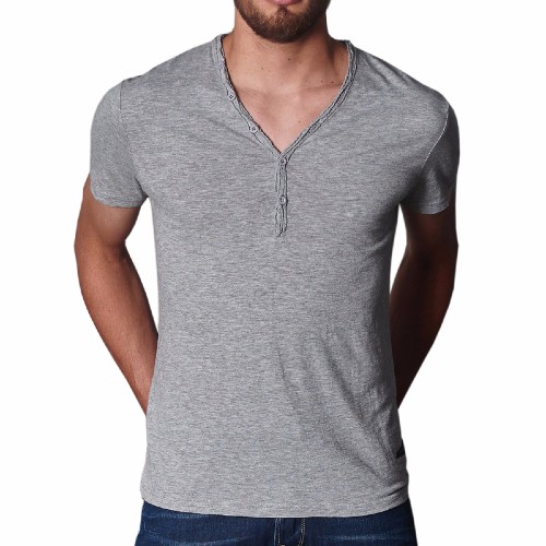 Tee Shirt Japan Rags homme pas cher modèle Ideso en coton gris