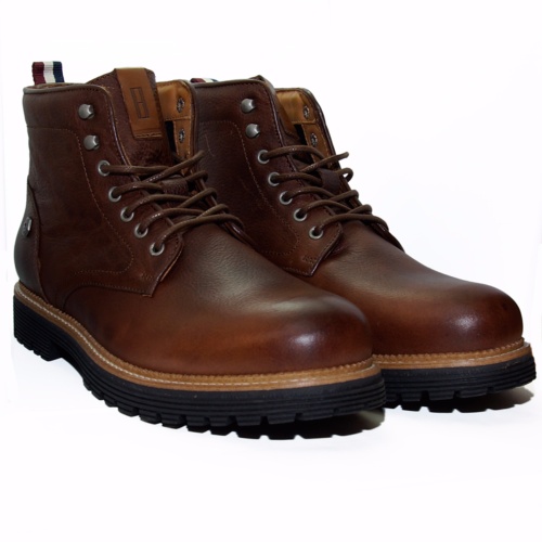 Chaussures Boots Tommy Hilfiger homme en cuir marron