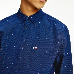 Chemise Tommy Hilfiger Jeans homme bleu marine à motifs