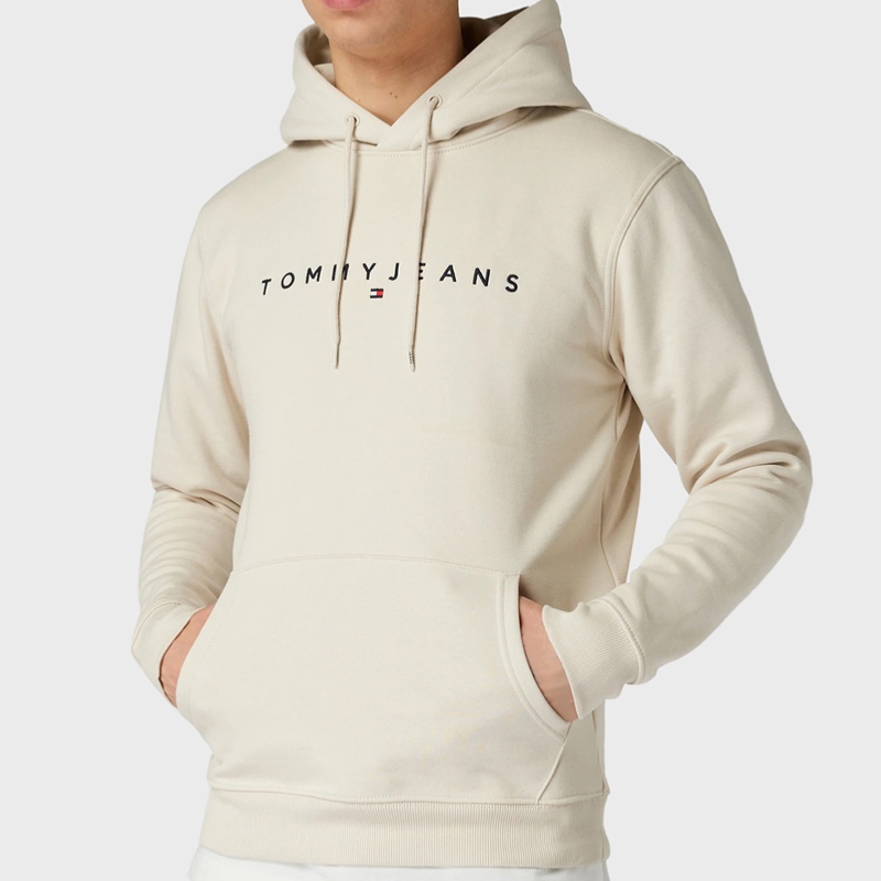 Sweat capuche hoodie homme Tommy Hilfiger Jeans beige