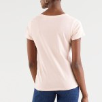 T Shirt Levi's ® femme col V rose saumon avec petit logo