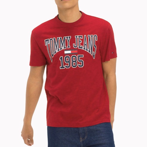 T Shirt Tommy Hilfiger Jeans homme collegiate tee rouge