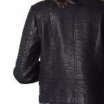 Blouson Le Temps des Cerises femme modèle Bubble en simili cuir noir coupe perfecto