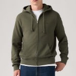 Veste sweat zippé capuche Levis Kaki