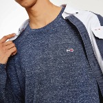 pull Tommy Hilfiger bleu marine chiné