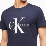 T Shirt Calvin Klein Ck Jeans iconic monogram bleu marine