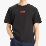 T Shirt noir Levi's badge batwing rouge