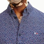 Chemise Tommy Hilfiger Jeans homme bleu marine à motifs