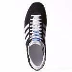Chaussures Adidas Originals Gazelle en cuir suédé noir, 3 bandes blanches 