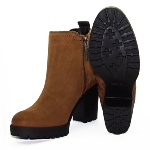 Bottines à talons Tommy Hilfiger en cuir daim camel winter cognac