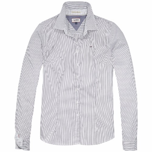 Chemise Tommy Hilfiger femme modèle Faina blanc rayé bleu