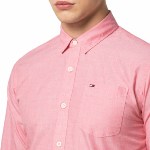 Chemise rose Tommy Hilfiger en coton coupe regular