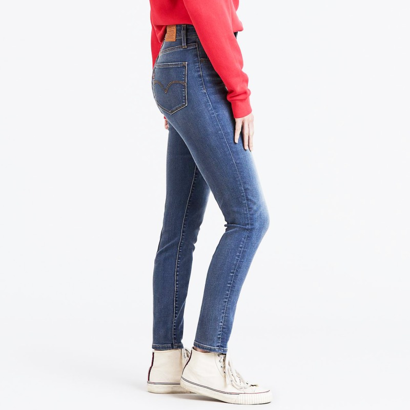 Jean Levi's 721 High Rise Skinny Femme - Taille Haute - Taille W26 L30 Bleu Stonewash - Occasion Très Bon État