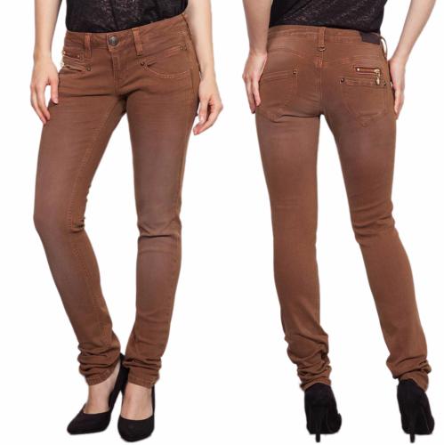 jean Freeman T Porter Alexa slim femme magic color beige moutarde copper