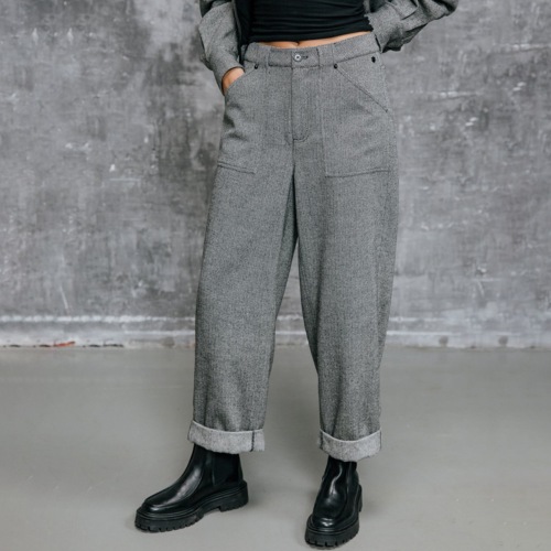 Pantalon large femme Freeman T Porter Naya Dalton gris