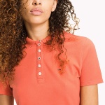 Polo femme Tommy Hilfiger Jeans corail