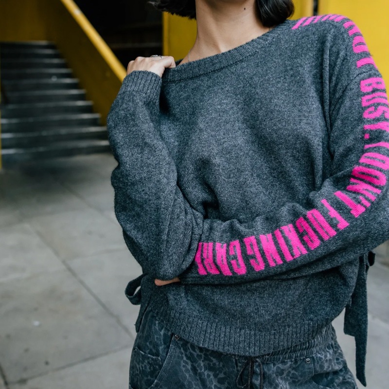 Pull femme Freeman T Porter Phareel gris fonc� en laine m�lang�e