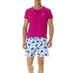 T Shirt col tunisien Us Polo Assn fushia